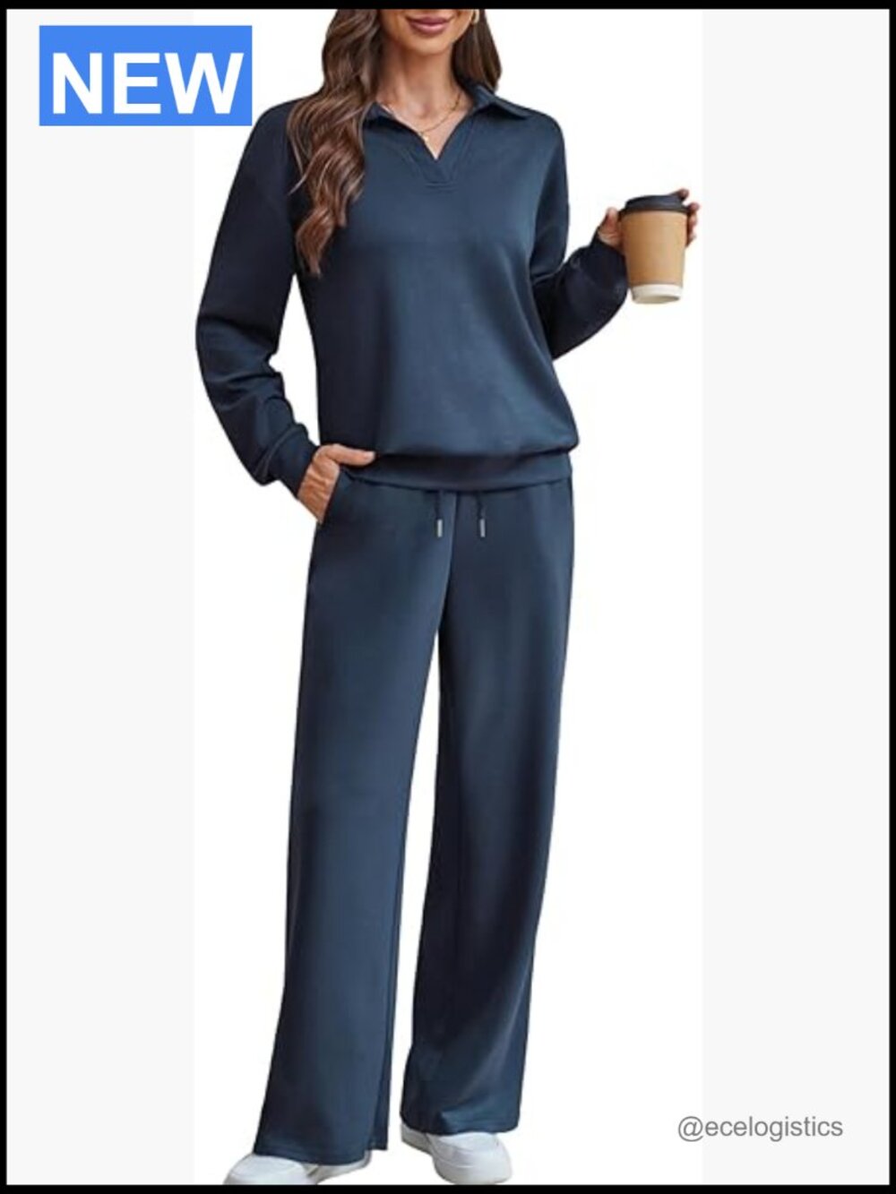 2 Piece Lounge Set Sweatshirt Sweatpants Tracksuit Travel Outfit Long Sleeve